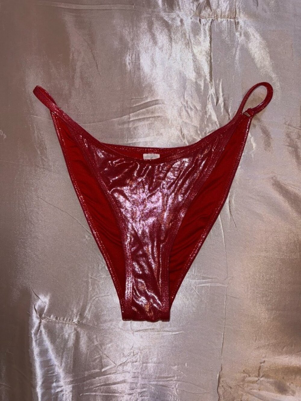 Women's Metallic Red Bikini bottoms